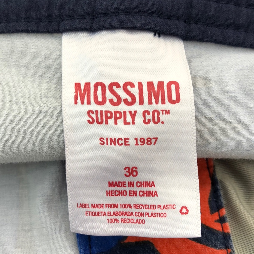 Mossimo Supply Co. Blue Floral Swim Trunks, Sz 36 - Picture 3 of 5